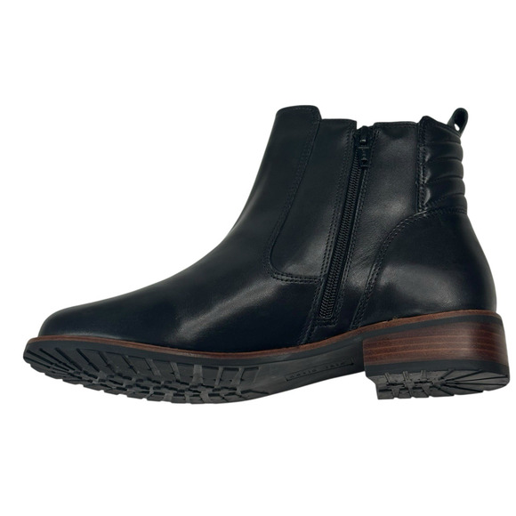 David Tate Luxe Black Leather Chelsea Boots Booties Womens Size 8W Wide New $210 - Picture 4 of 11
